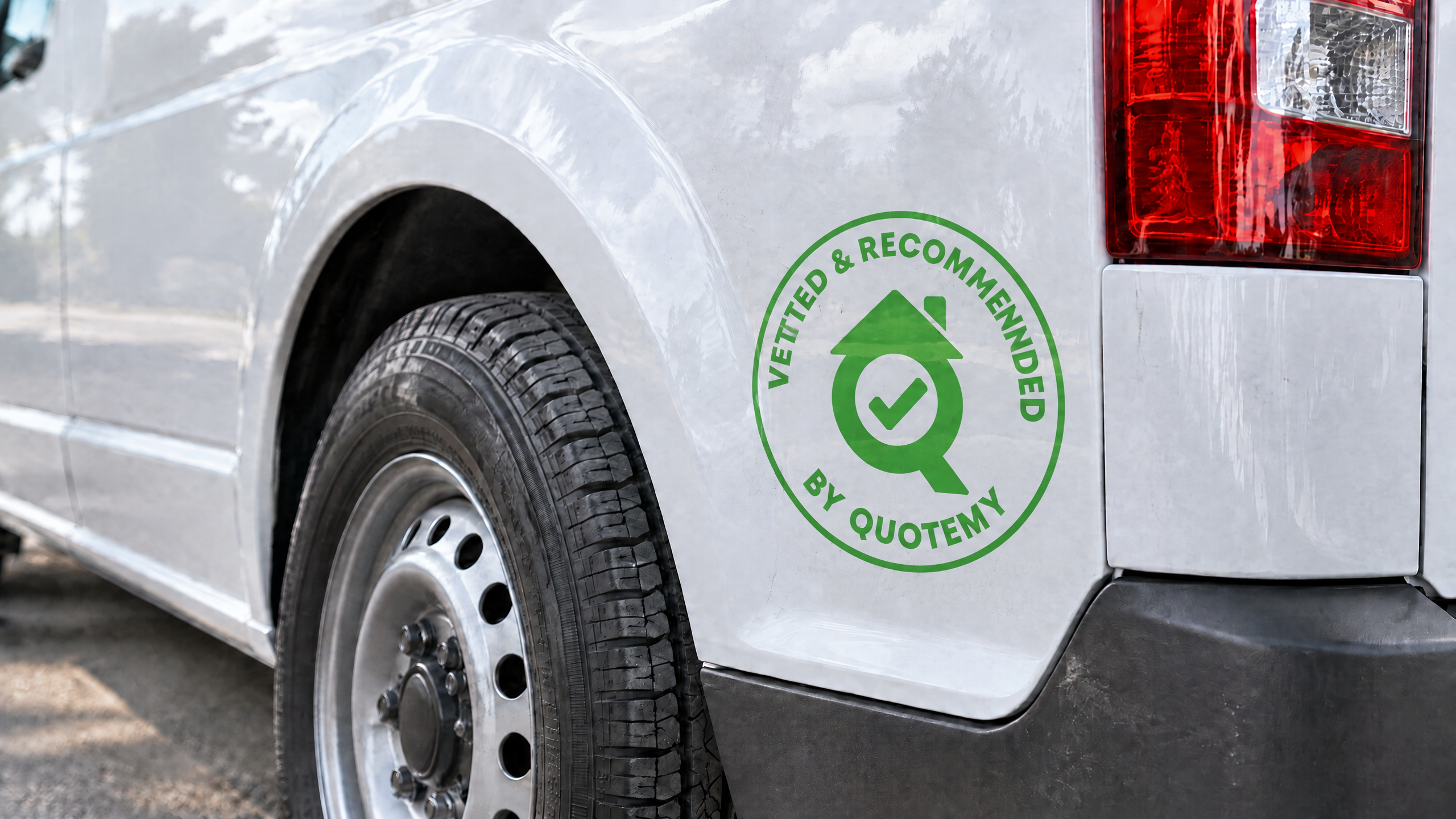 A van carrying the Vetted and Recommended by QuoteMy badge
